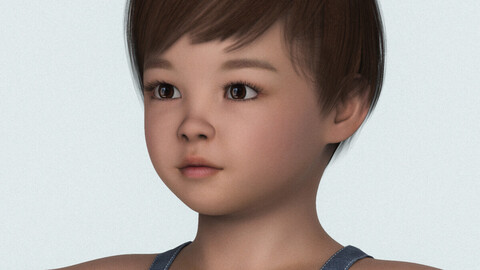 Child Baby Girl 3D Character