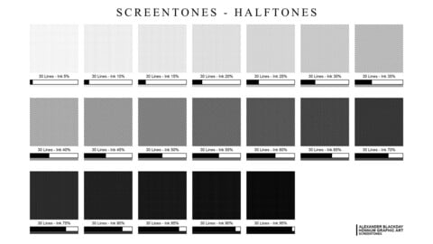 Manga Screentones / Halftones No. 6 / 30 Lines