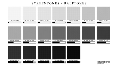 Manga Screentones / Halftones No. 8 / 40 Lines