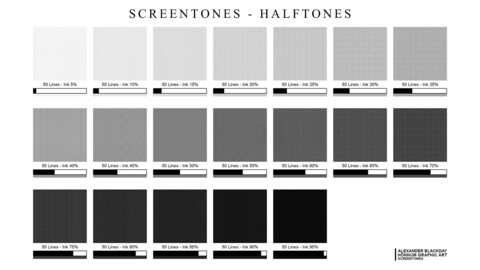 Manga Screentones / Halftones No. 10 / 50 Lines