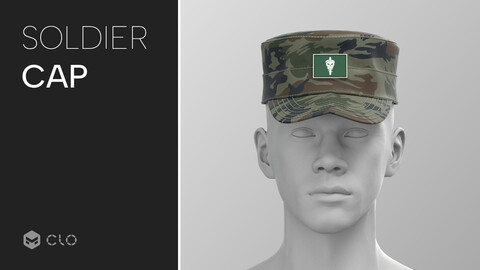 Soldier Cap - Marvelous Designer, CLO 3D