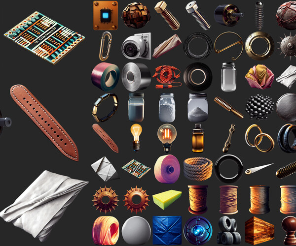 ArtStation - 72 Crafting Items and Supplies | Game Assets