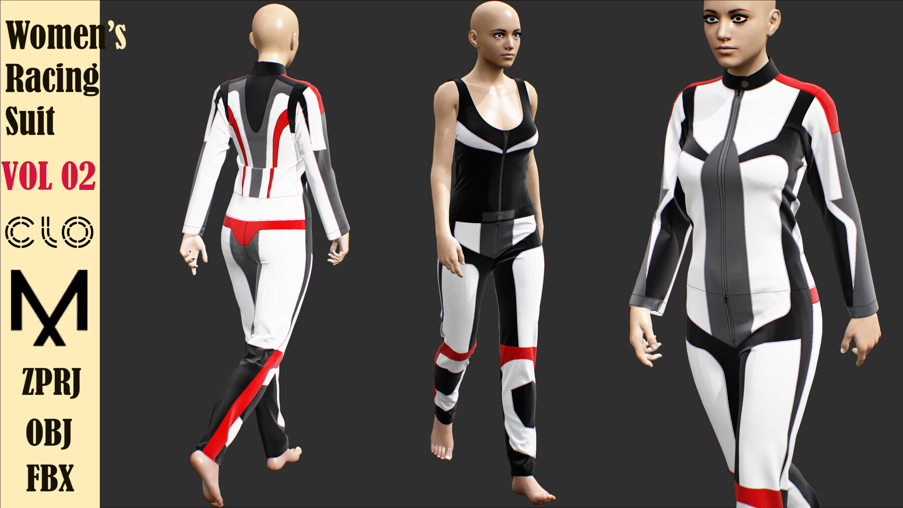 ArtStation - Women's Racing Suit_VOL 02 ( Marvelous/CLO +ZPRJ +OBJ +FBX ...