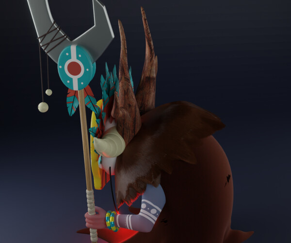 Artstation stylized shaman model 3d mid poly collection game assets