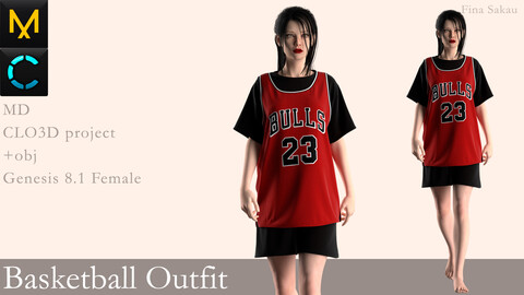 Basketball Outfit. Marvelous Designer / Clo 3D project +obj