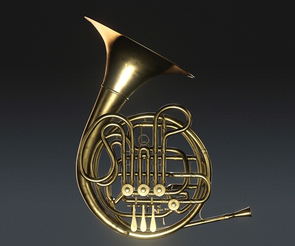 ArtStation French horn Lowpoly 3D Game Assets