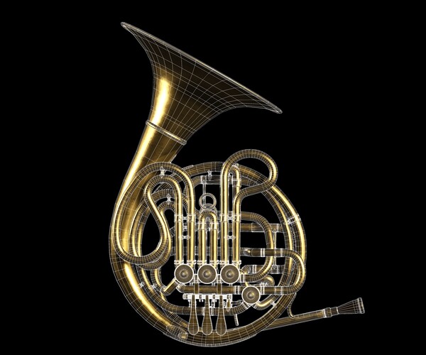 ArtStation French horn Lowpoly 3D Game Assets