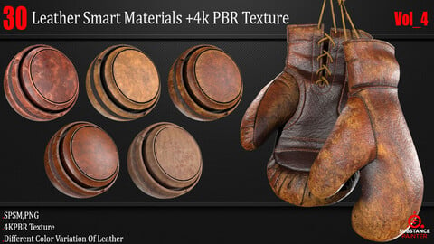 30 Leather Smart Material + 4K PBR Texture Vol_4