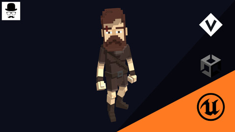 Viking Character - Voxel Model