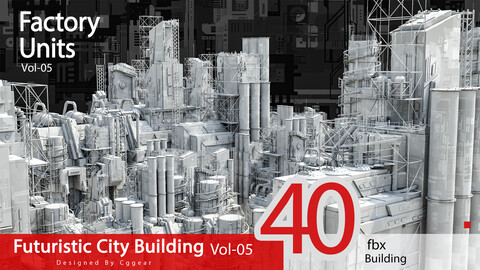 40 Futuristic Sci-fi City (Factory Unit) Vol 06