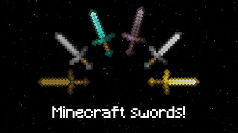 Minecraft sword 3d models!