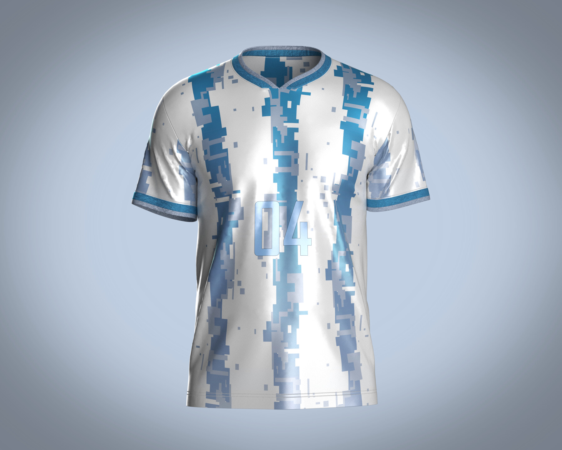 ArtStation - Soccer White Sports Jersey-04