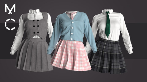 School Uniforms/Marvelous Designer/Clo3D+OBJ