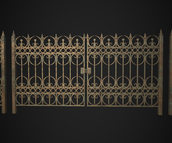 ArtStation - Gate and fence Metal Art JPEG PNG 2 texture packs Low-poly ...