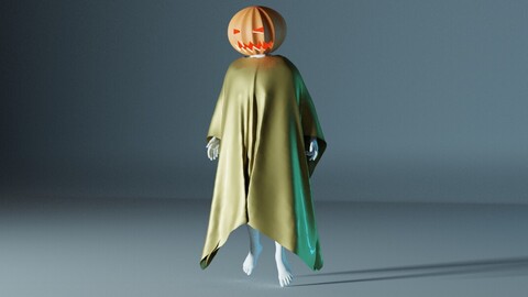 Halloween character Low-poly 3D model