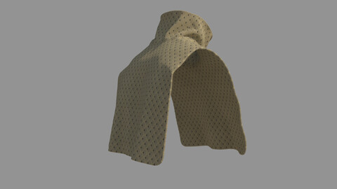 High Neck Collar Scarf 3D Model