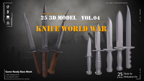 25 Knife WW12 Base Mesh - VOL 04 (Game Ready)