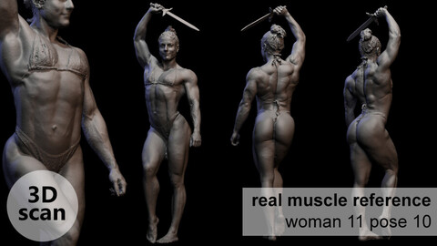 3D scan real muscleanatomy Woman11 pose 10