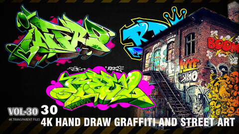 30 4K HAND DRAW GRAFFITI AND STREET ARTS - VOL30