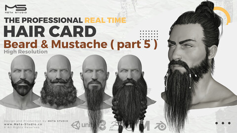 Beard and Mustache Part 5 - Professional Realtime Hair card