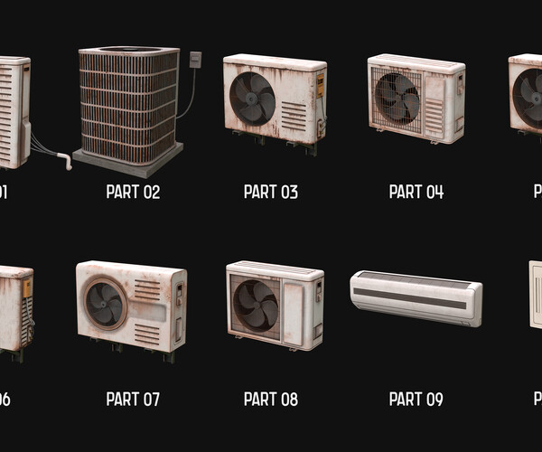 ArtStation Air Conditioner Game Ready Props Vol01 Game Assets