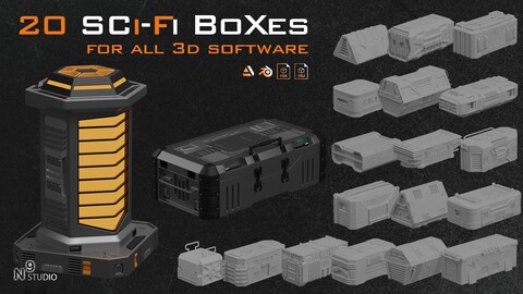 20 SCI-Fi Boxes (Hard-Surface Kitbash Vol 2)