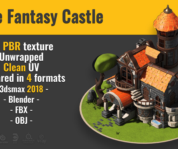 Artstation Little Fantasy Castle 3d Model Resources