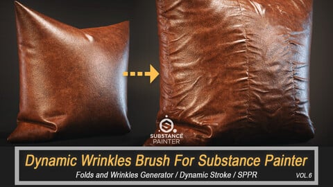 Dynamic Wrinkles and Folds Brush for Substance Painter (Path Tool) Vol.6