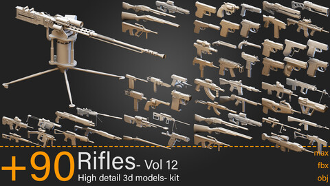 +90- Rifles- Vol 12- 3d models-max.fbx.obj