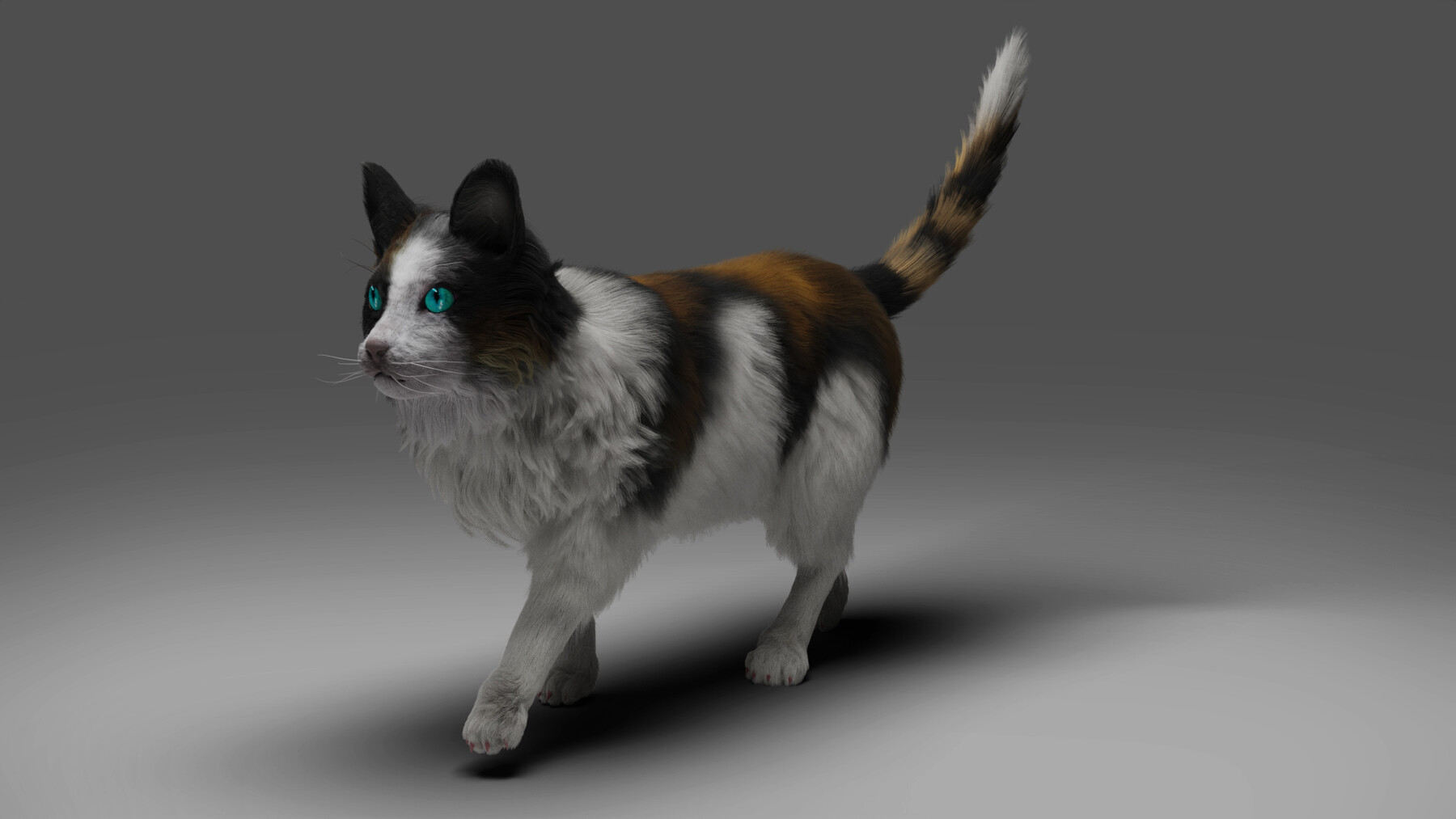 ArtStation - Fur Calico Cat Rigged and Animated | Game Assets