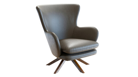 3D Model / Crate&Barrel Powell Leather Armchair