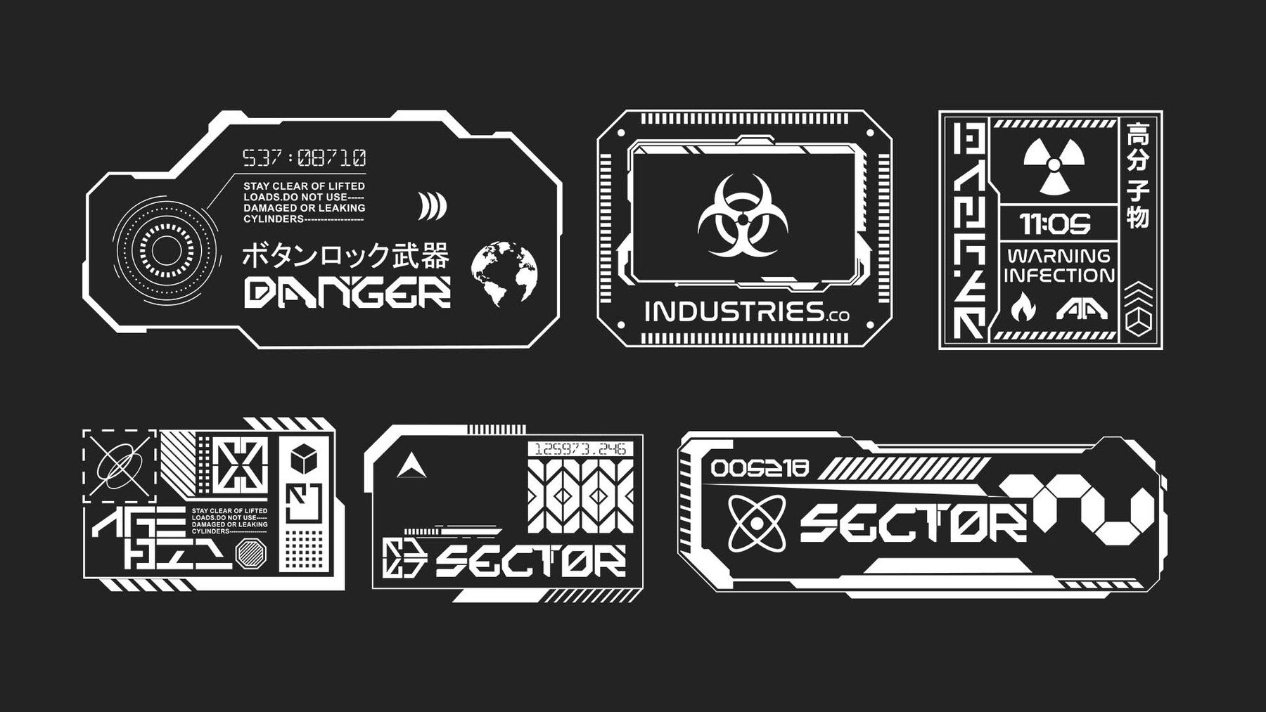 ArtStation - 150 Sci-Fi Decals & Alphas Vol.01 | Game Assets