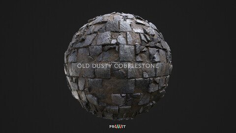 Old Dusty Cobblestone PBR Material (3 in 1)