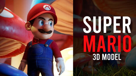Super Mario Model, Mario, character, 3d model (Low Poly)