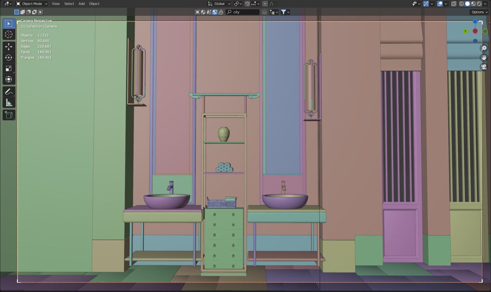 ArtStation Sence Bathroom Blender 3.x Game Assets