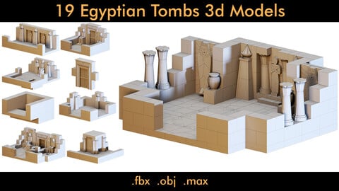 19 Egyptian Tombs- 3d Model