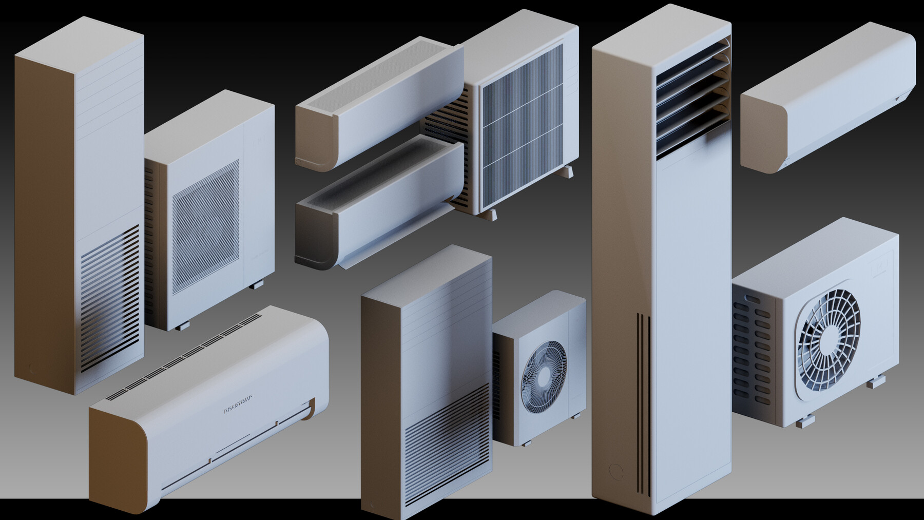 ArtStation - +110 Air conditioners- Kitbash- High detail 3d models