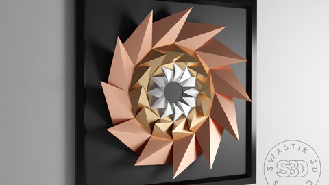 3D Mandala Papercraft Template , Lowpoly Papercraft, 3D Paper craft, Wall Art Mandala design, Mandala DXF Files