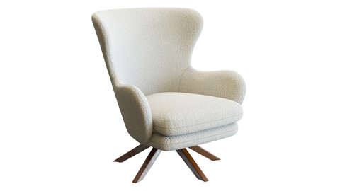 3D Model / Crate&Barrel Powell Fabric Armchair