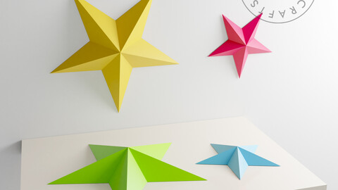 3D Star Papercraft , Star Paper craft Pattern, Star SVG File, Lowpoly Star, Star Pepakura, Star papercraft template PDF