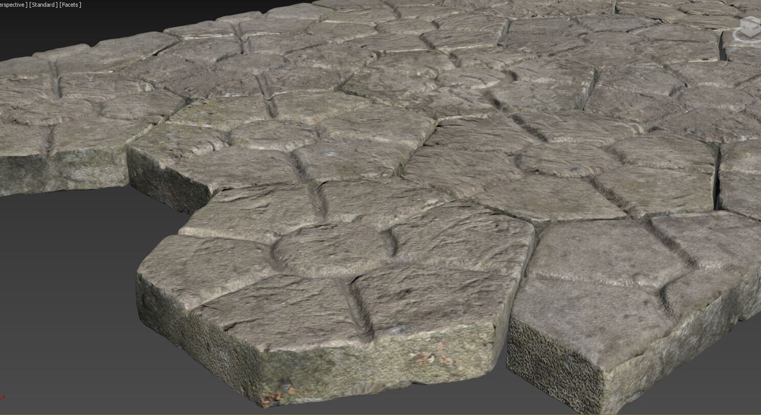 ArtStation - Stone tile pavement 3D model | Resources