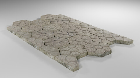 Stone tile pavement 3D model