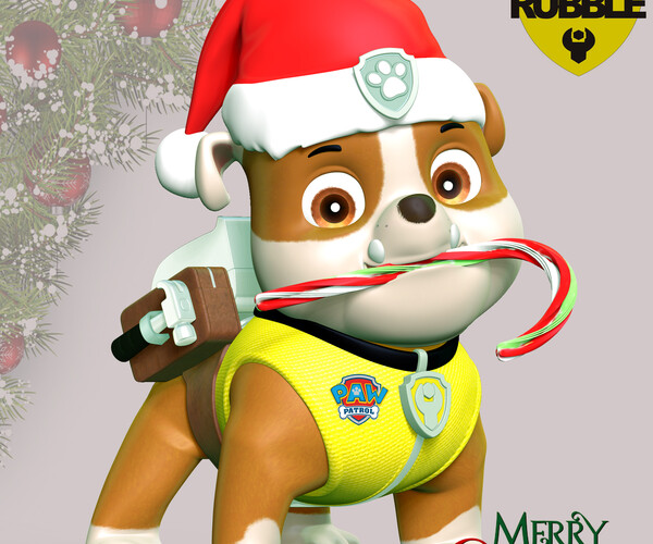 Artstation Rubble Paw Patrol Merry Christmas Resources