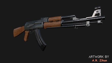 Ak-47 High Poly Model