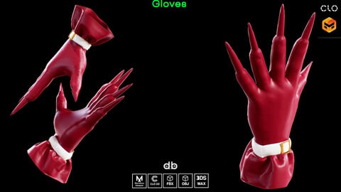 Gloves . MD,CLO3D, PROJECTS+OBJ+FBX+3DS MAX