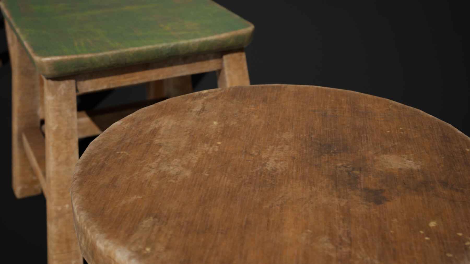 ArtStation Used Wooden Stools pack Game Assets