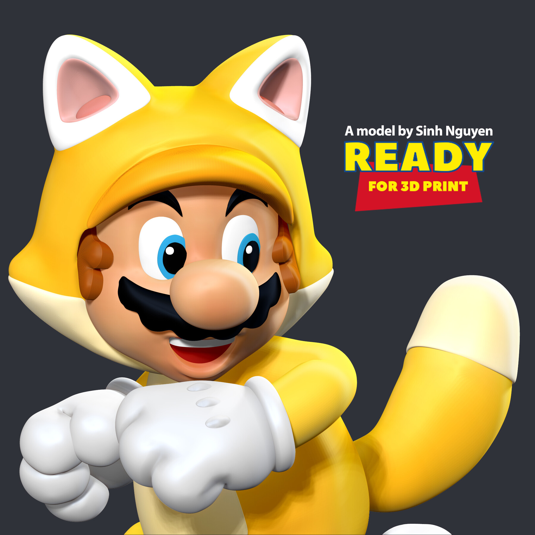 Cat Mario 3D Print Model