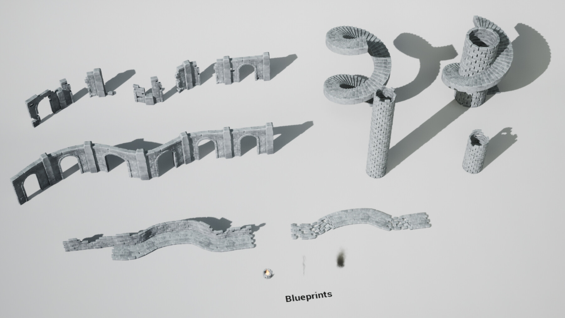 Artstation Stylized Castle Ruins Asset Pack Unreal Engine 5