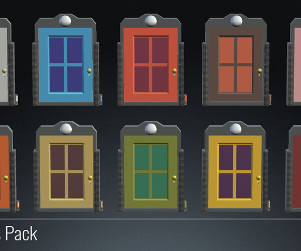 ArtStation - 3D Lowpoly Doors Pack - Home Interior | Game Assets