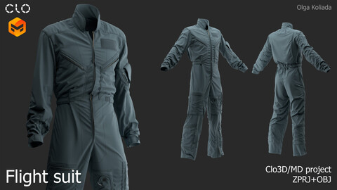 Flight suit. Marvelous Designer/Clo3d project+OBJ